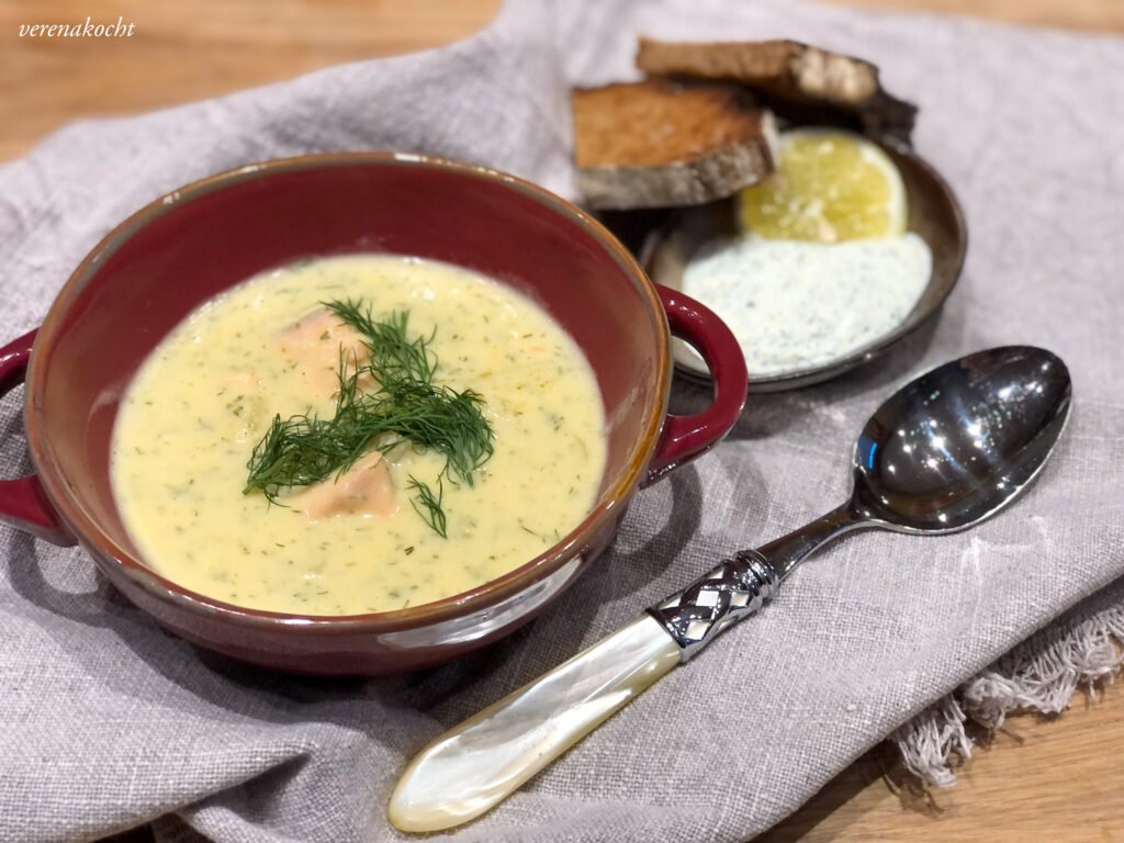 Nordische Lachs Dill Suppe