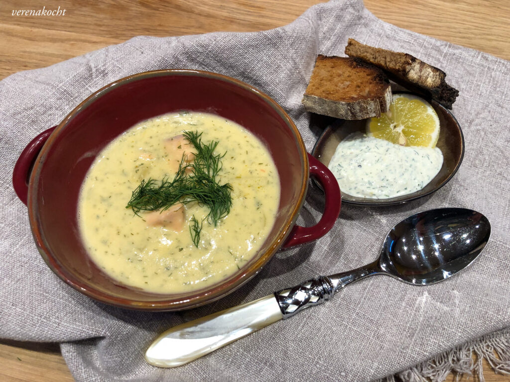 Nordische Lachs Dill Suppe