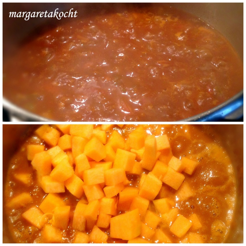 Kürbis Gulasch (oder) Heute muss wärmendes Essen auf den Tisch