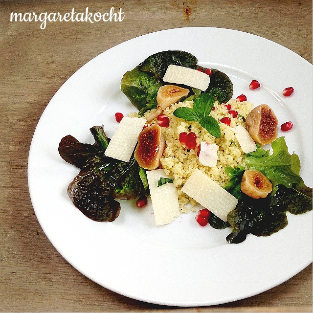 warmer Couscous Salat mit Granatapfel & Feigen