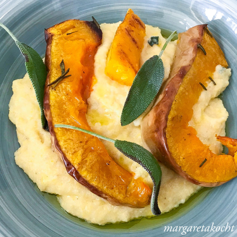 cremig würzige Salbei Polenta mit Ofenkürbis (oder) … mit Ofenkürbis ...