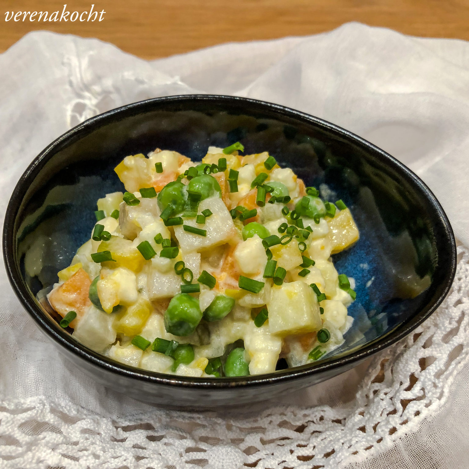 französischer Gemüse-Mayonnaise-Salat (und) Weihnachtsfeiertage ohne ...