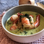 Garnelen in Erbsen Dill Suppe